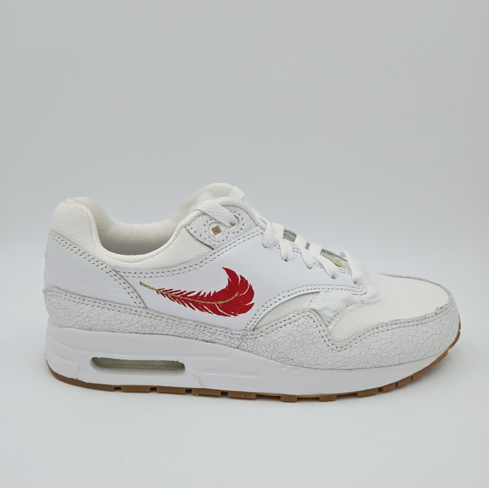 NIKE AIR MAX 1 BG White/University Red Kid's Shoes FJ4628 100